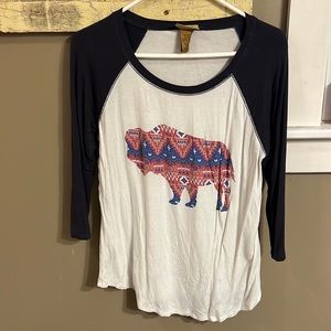 Womens long sleeve western tee